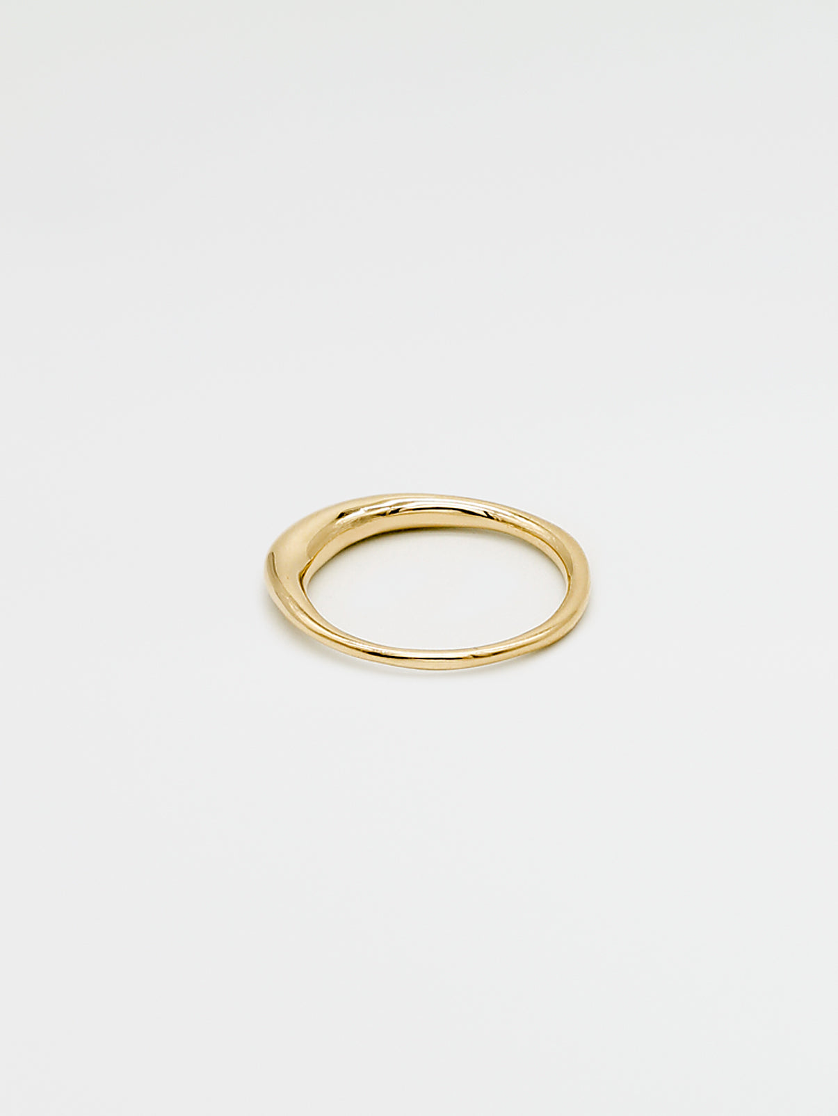 A simple, elegant gold band ring with a high shine finish, showing the front view on a white background.
