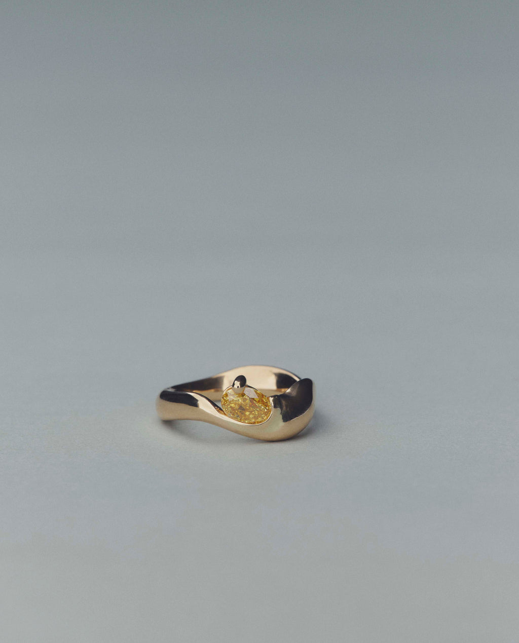 Oval Yellow Diamond Ring